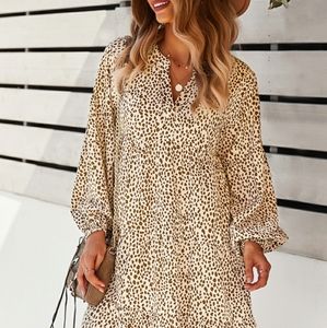 Printed Ruffle Hem Mini Dress